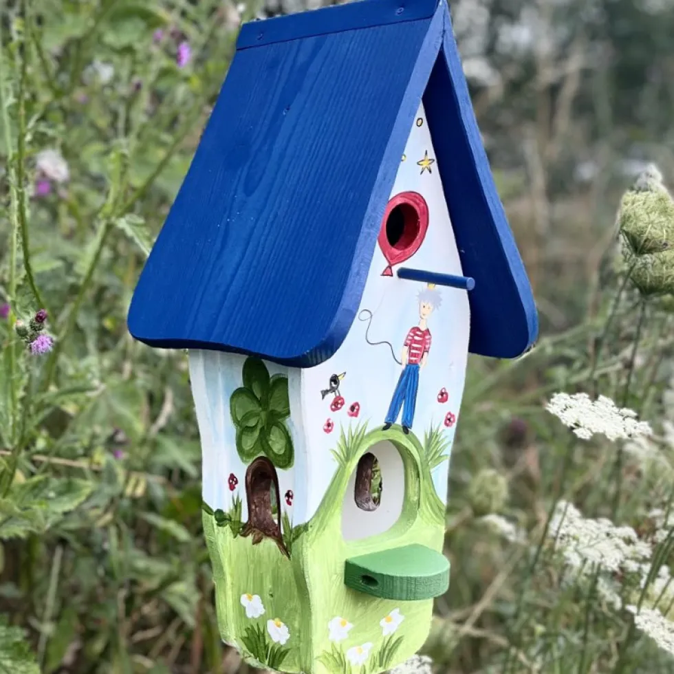 Vogelfutterhaus mit Ständer Bunt PAPAGENO Vogelvilla Höhe 50 cm