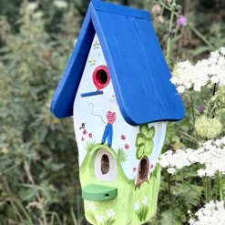 Vogelfutterhaus mit Ständer Bunt PAPAGENO Vogelvilla Höhe 50 cm