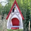 Vogelfutterhaus mit Ständer Fachwerkhaus Vogelvilla Höhe 45 cm
