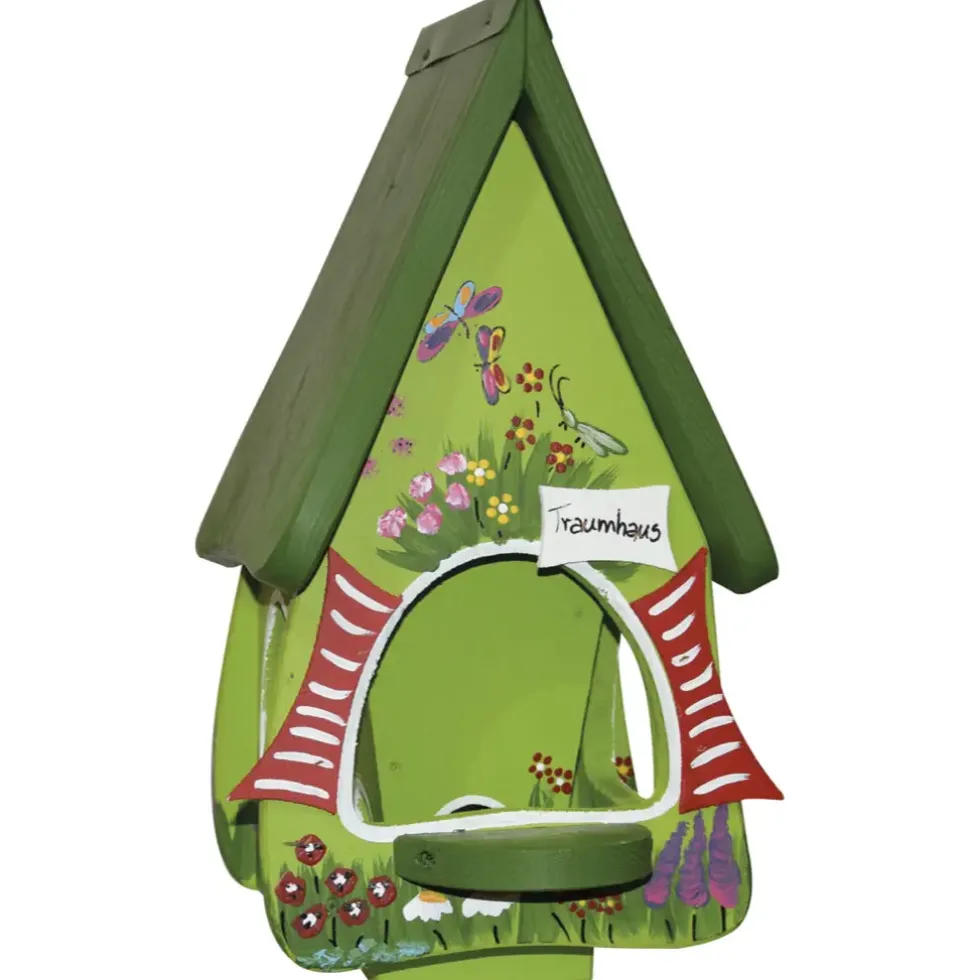 Vogelfutterhaus mit Ständer grün Traumhaus Vogelvilla Höhe 45 cm