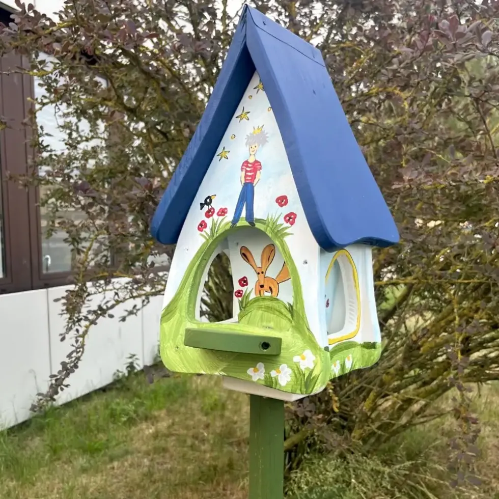 Vogelfutterhaus mit Ständer groß PAPAGENO Vogelvilla Höhe 45 cm