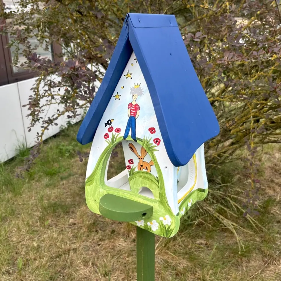 Vogelfutterhaus mit Ständer groß PAPAGENO Vogelvilla Höhe 45 cm