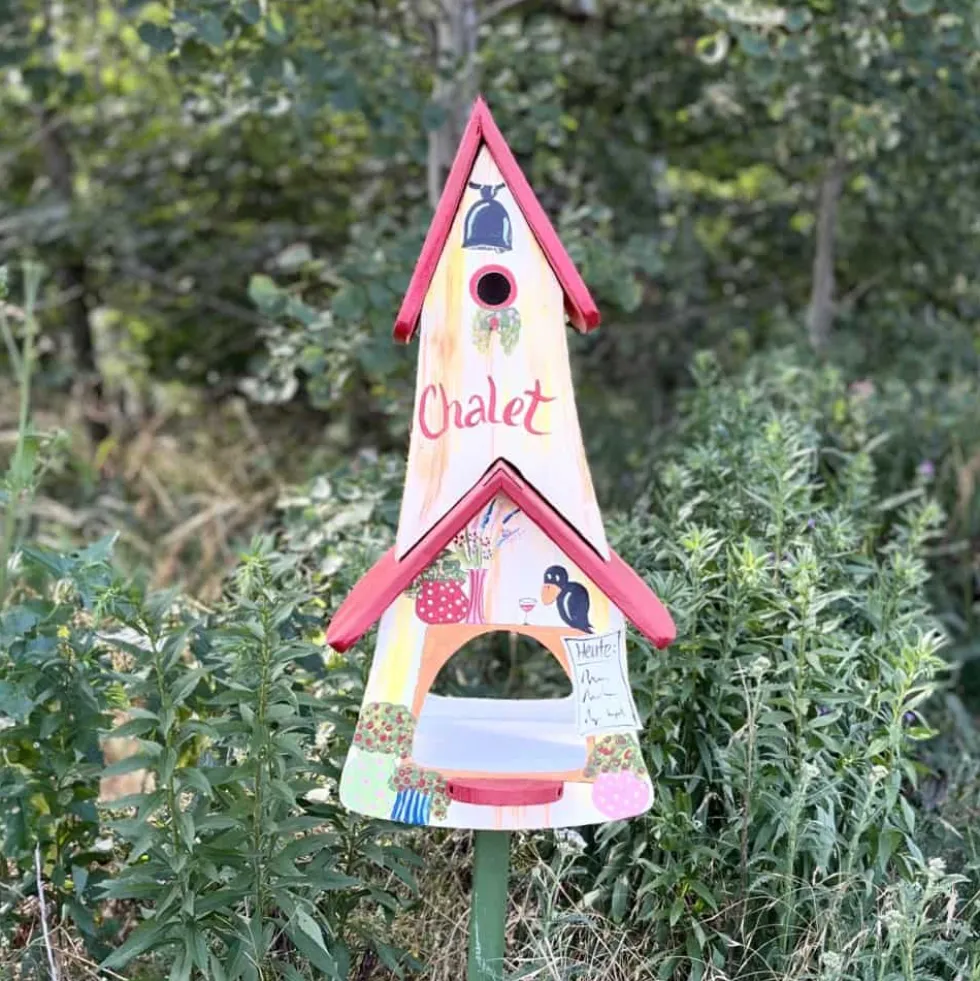 Vogelfutterhaus mit Ständer hangemacht Calet Vogelvilla Höhe 70 cm