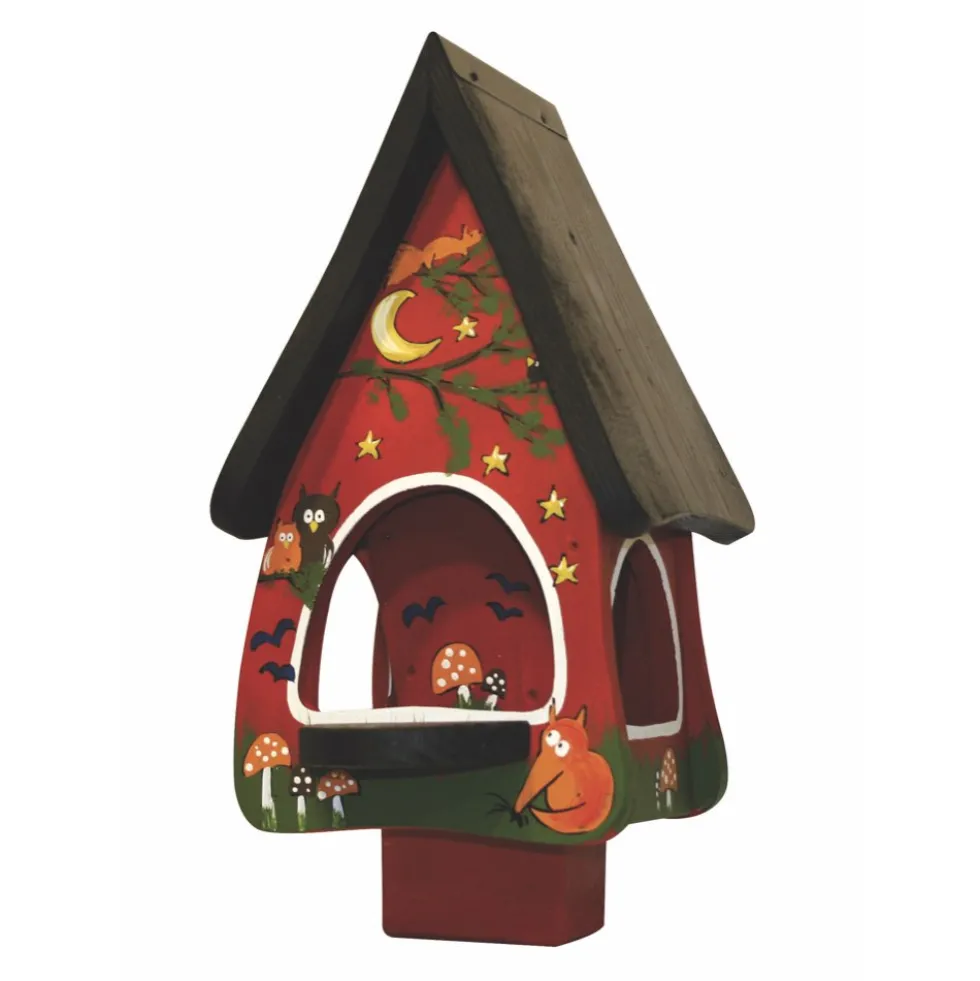 Vogelfutterhaus mit Ständer Tiere des Waldes Vogelvilla Höhe 45 cm