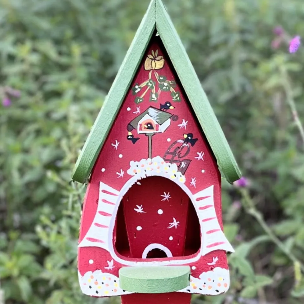 Vogelfutterhaus mit Ständer WINTERTRAUM Vogelvilla Höhe 36 cm