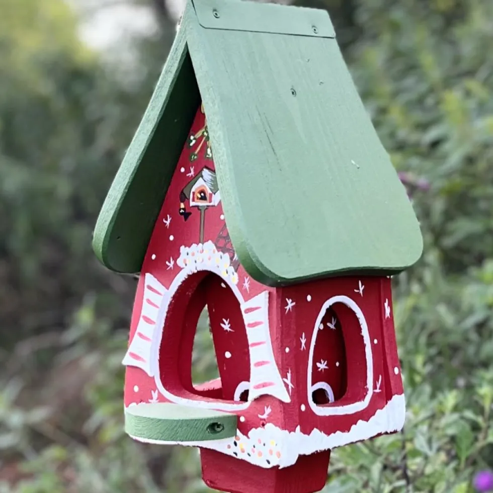 Vogelfutterhaus mit Ständer WINTERTRAUM Vogelvilla Höhe 36 cm