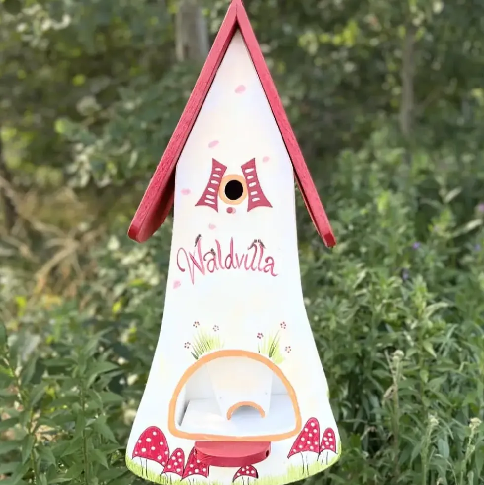 Vogelfutterhaus mit Ständer XXL WALDVILLA Vogelvilla Höhe 71 cm