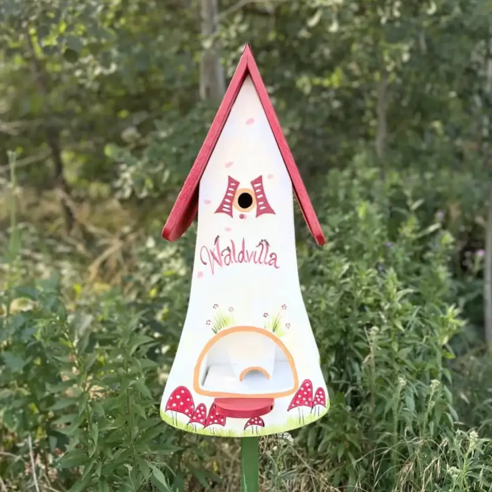 Vogelfutterhaus mit Ständer XXL WALDVILLA Vogelvilla Höhe 71 cm