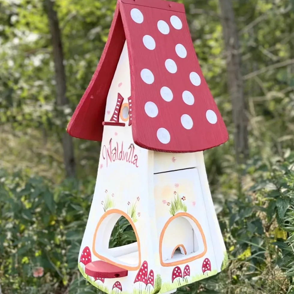 Vogelfutterhaus mit Ständer XXL WALDVILLA Vogelvilla Höhe 71 cm