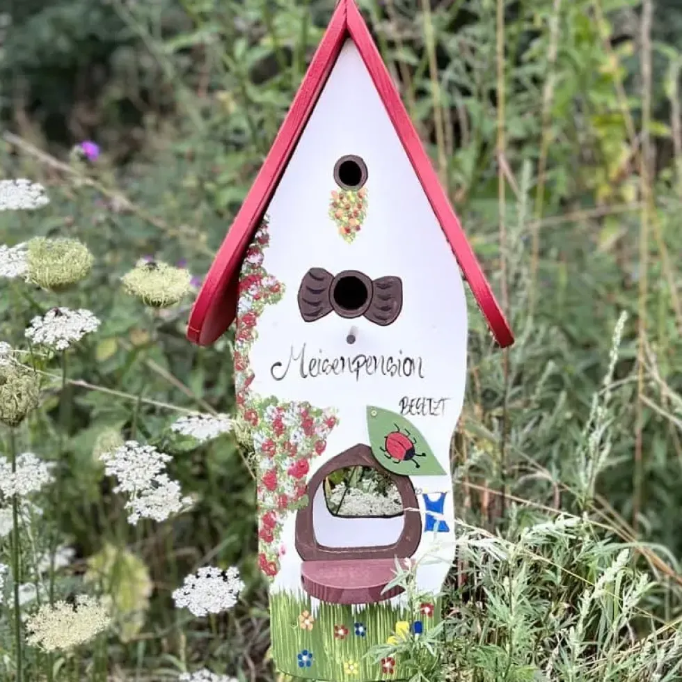 Vogelfutterhaus Nistkasten mit Ständer MEISENPENSION Vogelvilla Höhe 62 cm