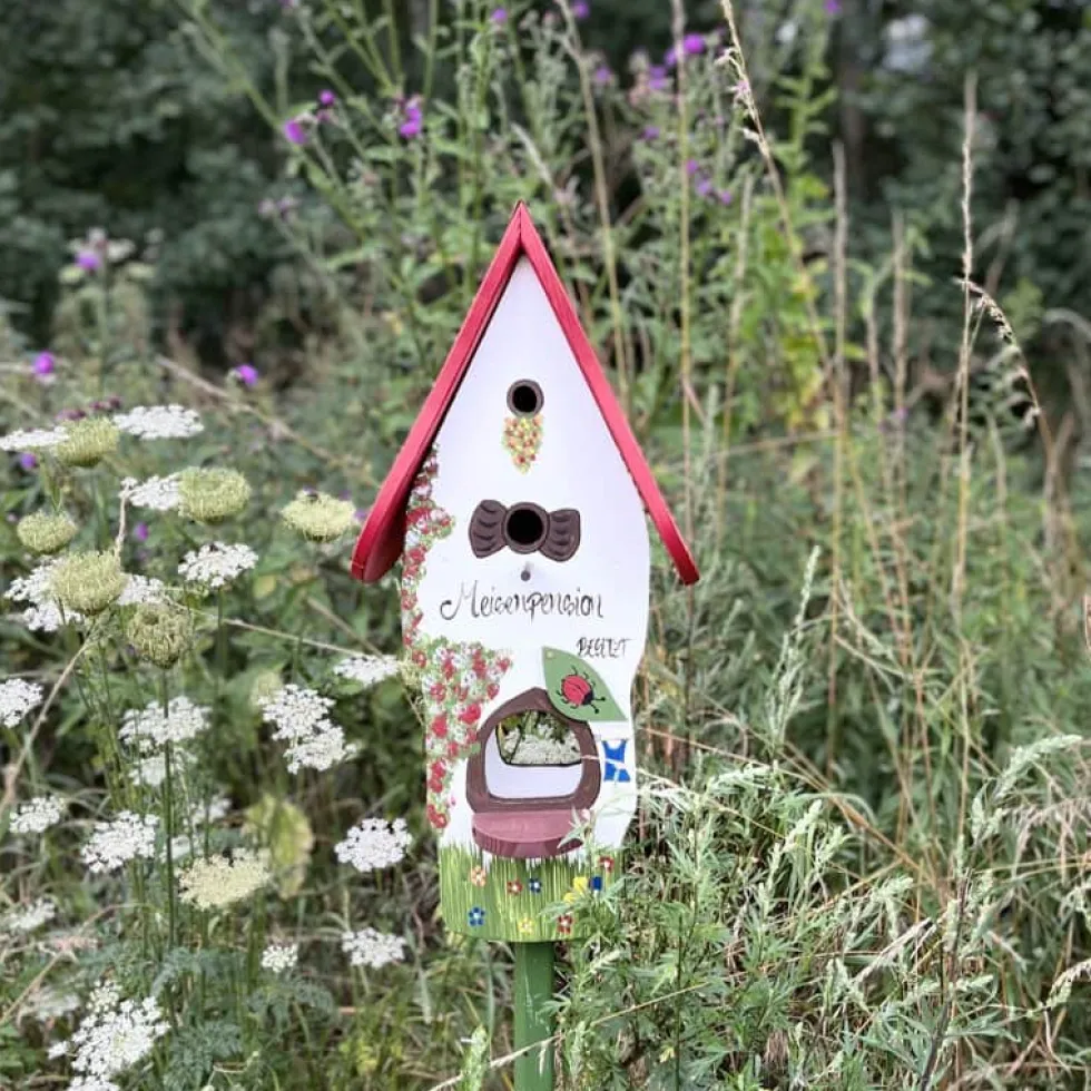Vogelfutterhaus Nistkasten mit Ständer MEISENPENSION Vogelvilla Höhe 62 cm