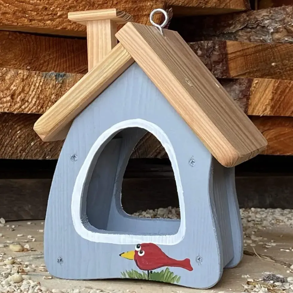 Vogelfutterhaus zum Hängen Futterstube Vogelvilla Höhe 22 cm