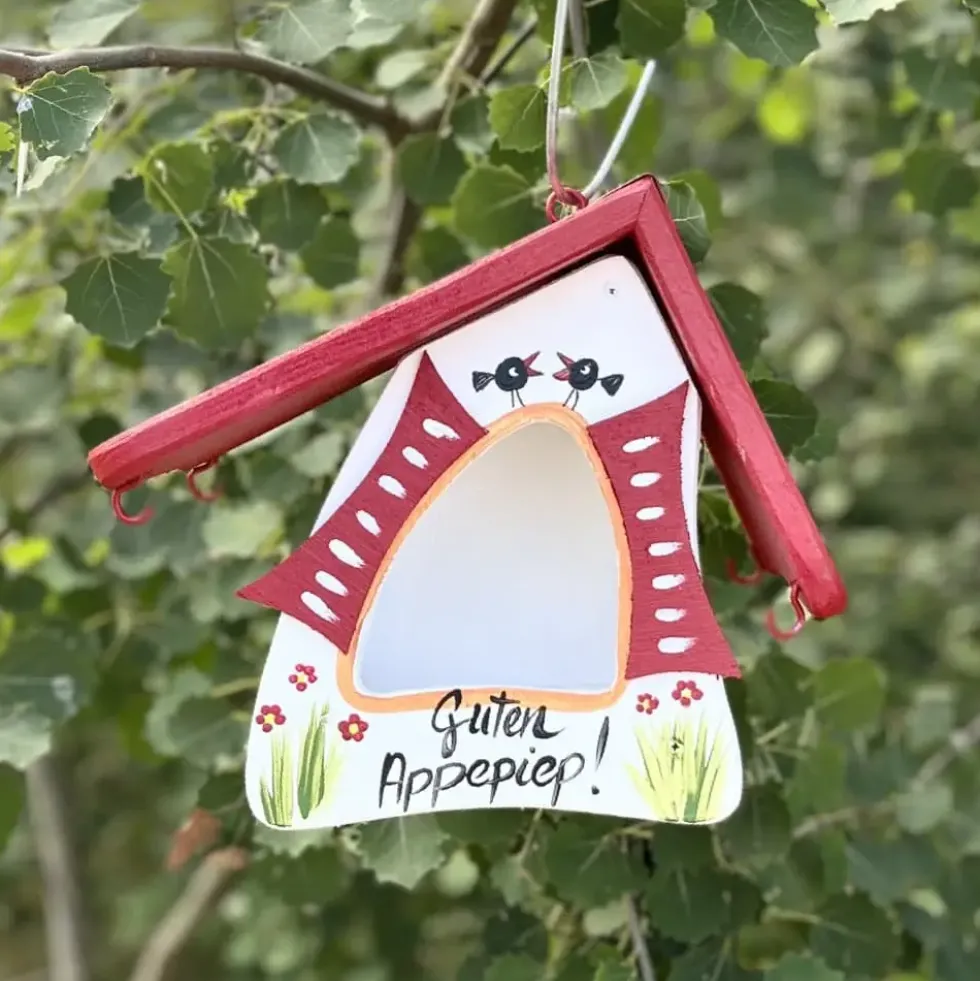 Vogelfutterhaus zum Hängen GUTEN APPEPIEP Vogelvilla Höhe 23 cm