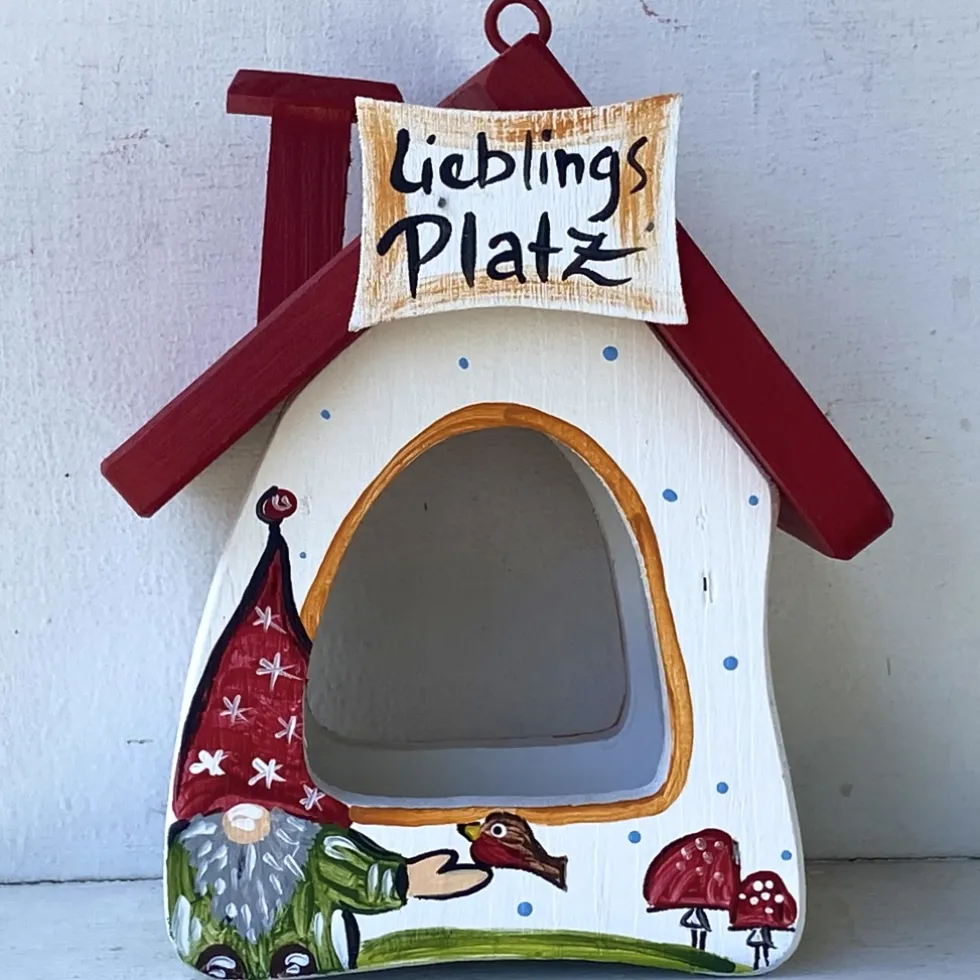 Vogelfutterhaus zum Hängen Zwergenparty Lieblingsplatz Vogelvilla