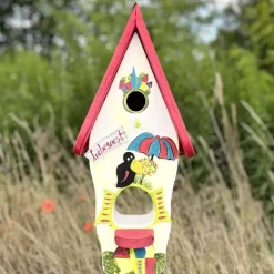 Vogelhaus groß mit Ständer LIEBESNEST Vogelvilla Höhe 50 cm