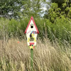 Vogelhaus groß mit Ständer LIEBESNEST Vogelvilla Höhe 50 cm