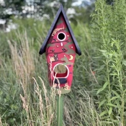 Vogelhaus groß mit Ständer Tier des Waldes Vogelvilla Höhe 50 cm