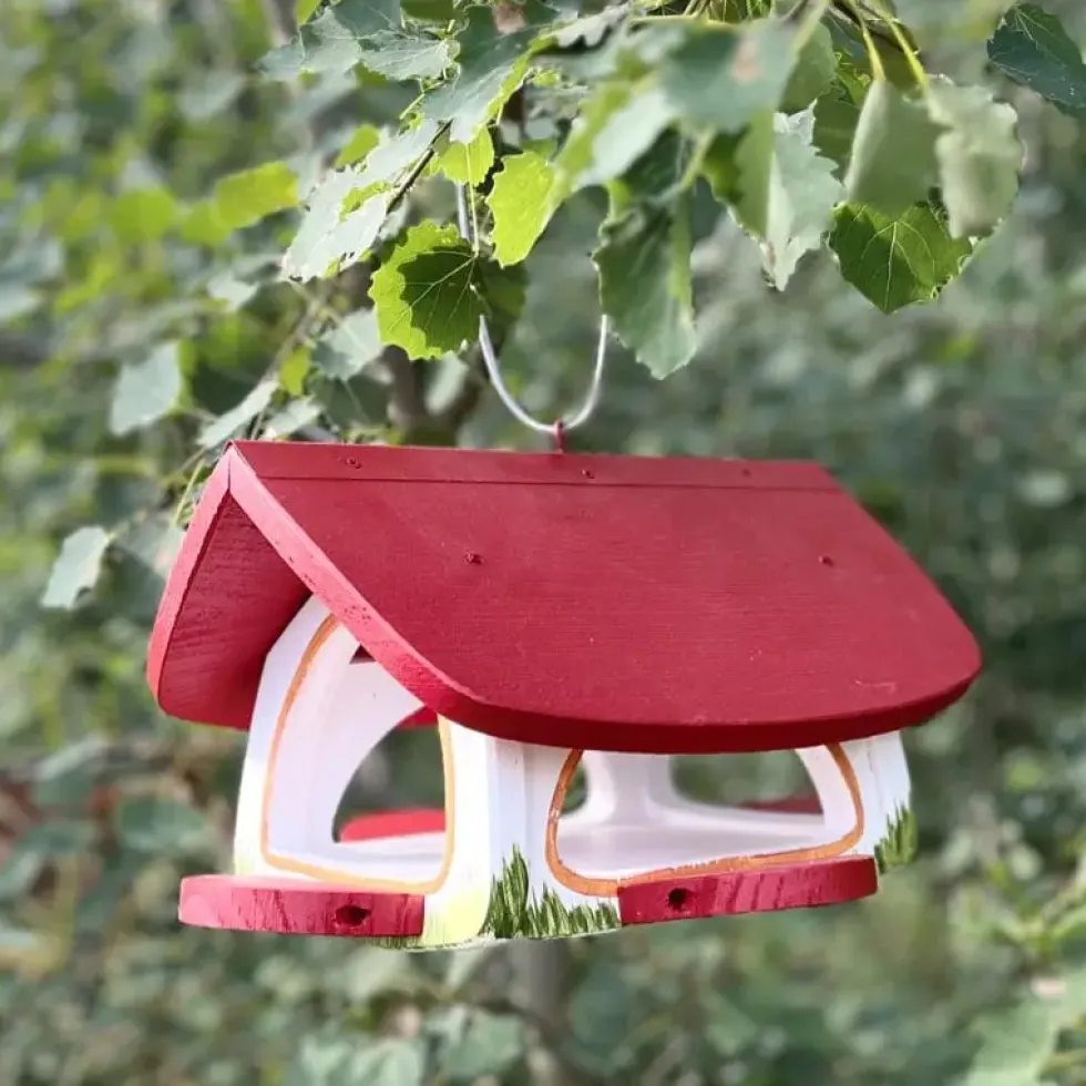Vogelhaus hängend wetterfest Futterscheune Vogelvilla Höhe 22 cm