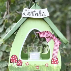 Vogelhaus Laterne hängend LICHTVILLA grün Vogelvilla Höhe 23 cm