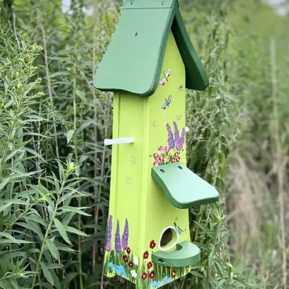 Vogelhaus mit Ständer Gartenlust Vogelvilla Höhe 52 cm