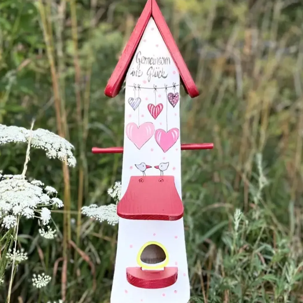 Vogelhaus mit Ständer groß Gemeinsam Vogelvilla Höhe 52 cm