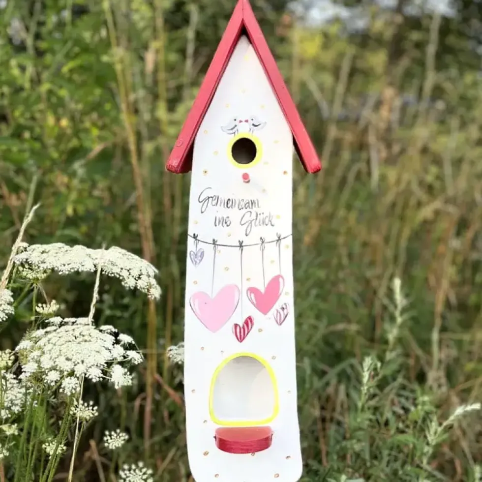 Vogelhaus mit Ständer groß Glück Vogelvilla Höhe 61 cm
