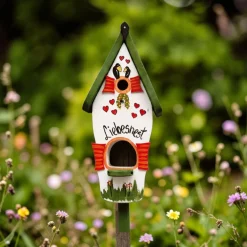 Vogelhaus mit Ständer groß Liebesnest Vogelvilla Höhe 50 cm