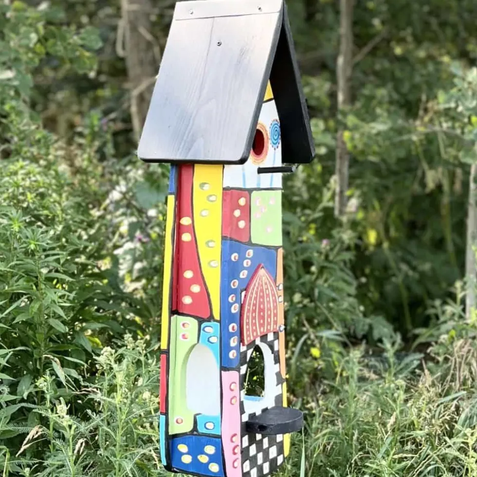 Vogelhaus mit Ständer groß WUNSCHWELT Vogelvilla Höhe 61 cm