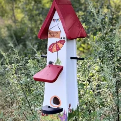 Vogelhaus mit Ständer groß Zwitscherstube Vogelvilla Höhe 52 cm