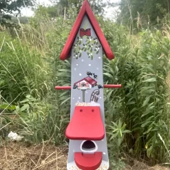 Vogelhaus mit Ständer WINTERLAND Vogelvilla Höhe 52 cm