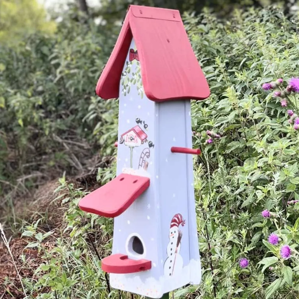 Vogelhaus mit Ständer WINTERLAND Vogelvilla Höhe 52 cm
