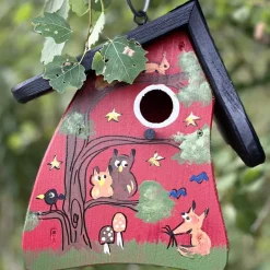 Vogelhaus Nistkasten bunt Wildtiere Vogelvilla Höhe 23 cm