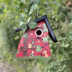 Vogelhaus Nistkasten bunt Wildtiere Vogelvilla Höhe 23 cm