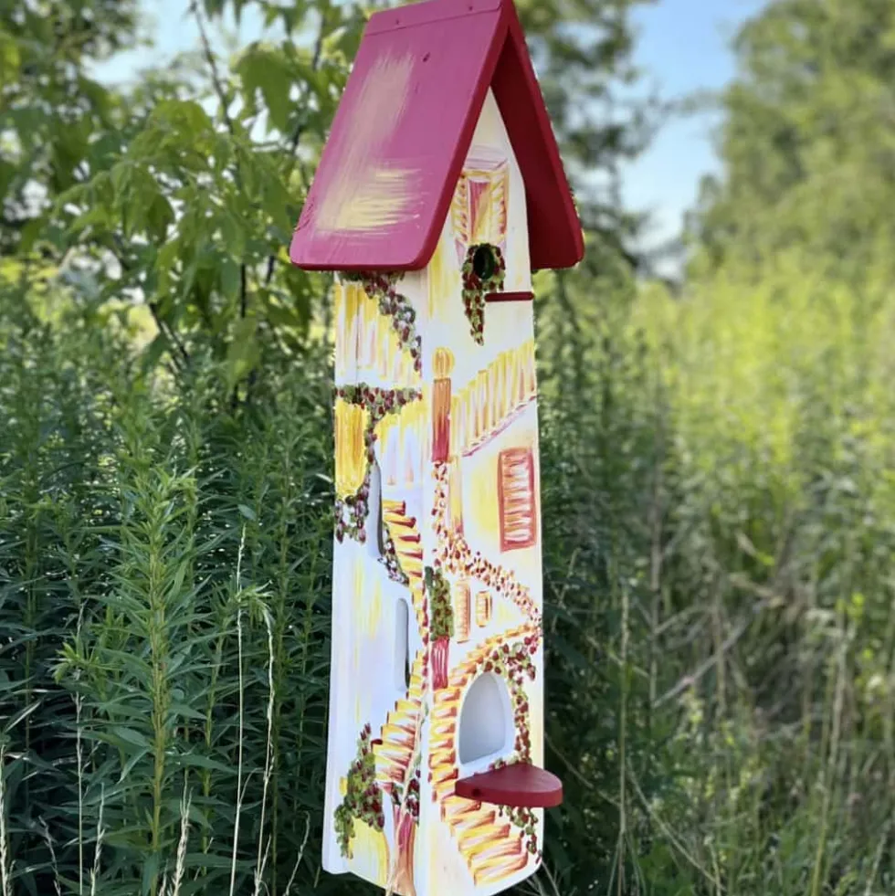 Vogelhaus Nistkasten mit Ständer Siena Vogelvilla Höhe 84 cm