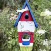 Vogelhaus Nistkasten mit Ständer AUF ZU NEUEN UFERN Vogelvilla Höhe 50 cm