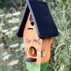 Vogelhaus Nistkasten mit Ständer Hier Piept’s Vogelvilla Höhe 50 cm