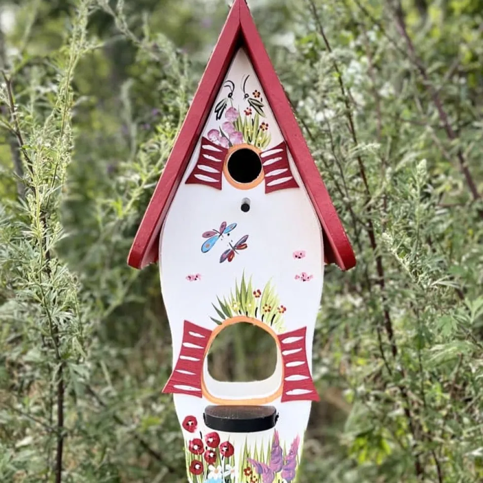 Vogelhaus Nistkasten mit Ständer GARTENLIEBE Vogelvilla Höhe 50 cm