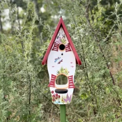 Vogelhaus Nistkasten mit Ständer GARTENLIEBE Vogelvilla Höhe 50 cm