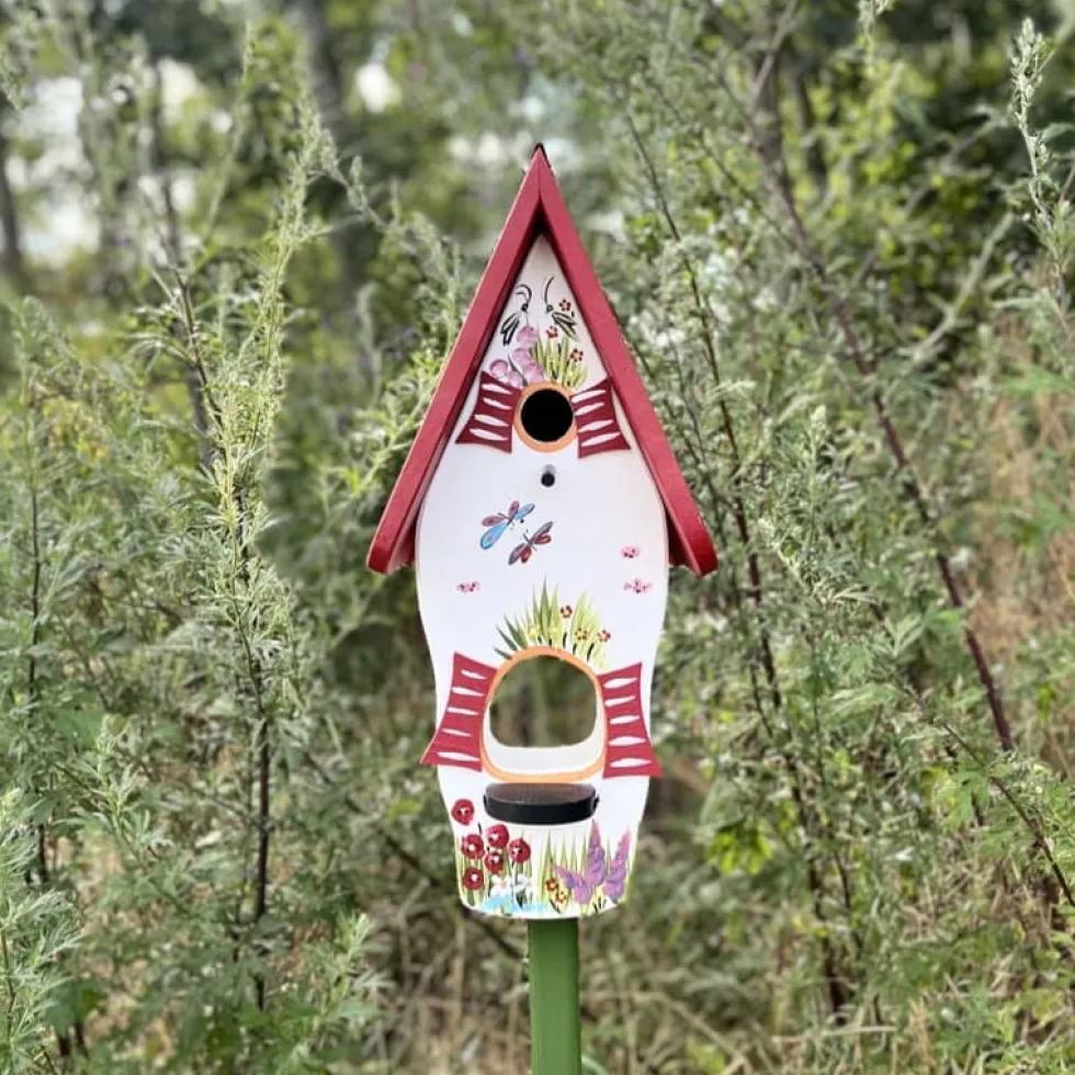 Vogelhaus Nistkasten mit Ständer GARTENLIEBE Vogelvilla Höhe 50 cm
