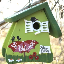 Vogelhaus Nistkasten zum Aufhängen BEI KOHLS PIEPTS grün Höhe 23 cm