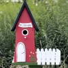 Vogelhaus XXL mit Ständer Bed & Breakfast Vogelvilla rot Höhe 44 cm