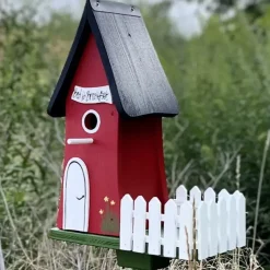 Vogelhaus XXL mit Ständer Bed & Breakfast Vogelvilla rot Höhe 44 cm