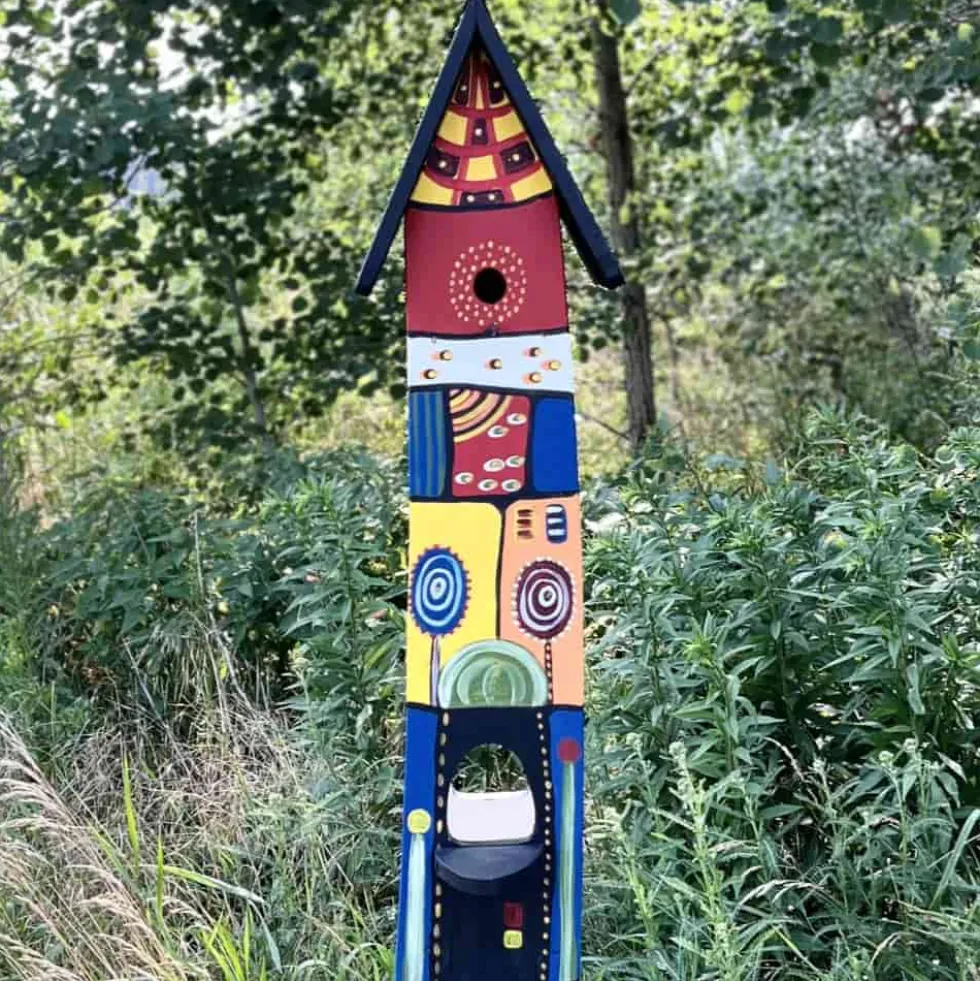 Vogelhaus XXL mit Ständer FABELWELT Vogelvilla Höhe 84 cm