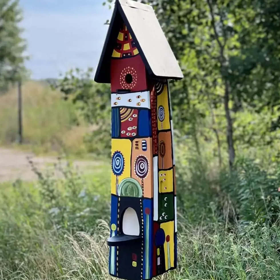 Vogelhaus XXL mit Ständer FABELWELT Vogelvilla Höhe 84 cm