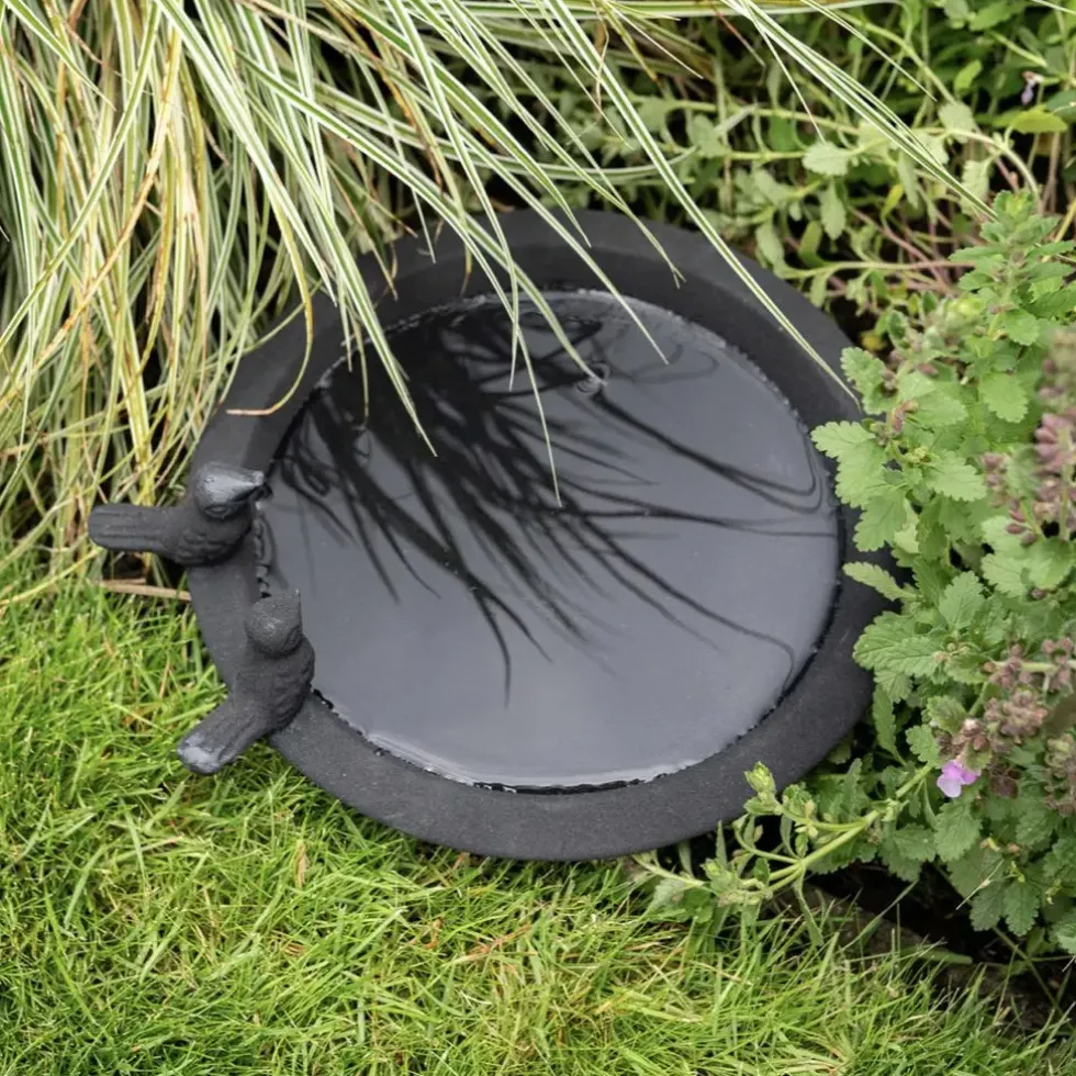 Vogeltränke Metall schwarz 26 cm