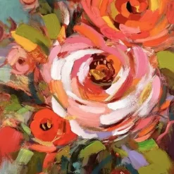 Wandbild handgemalt Flowers 100×100 cm