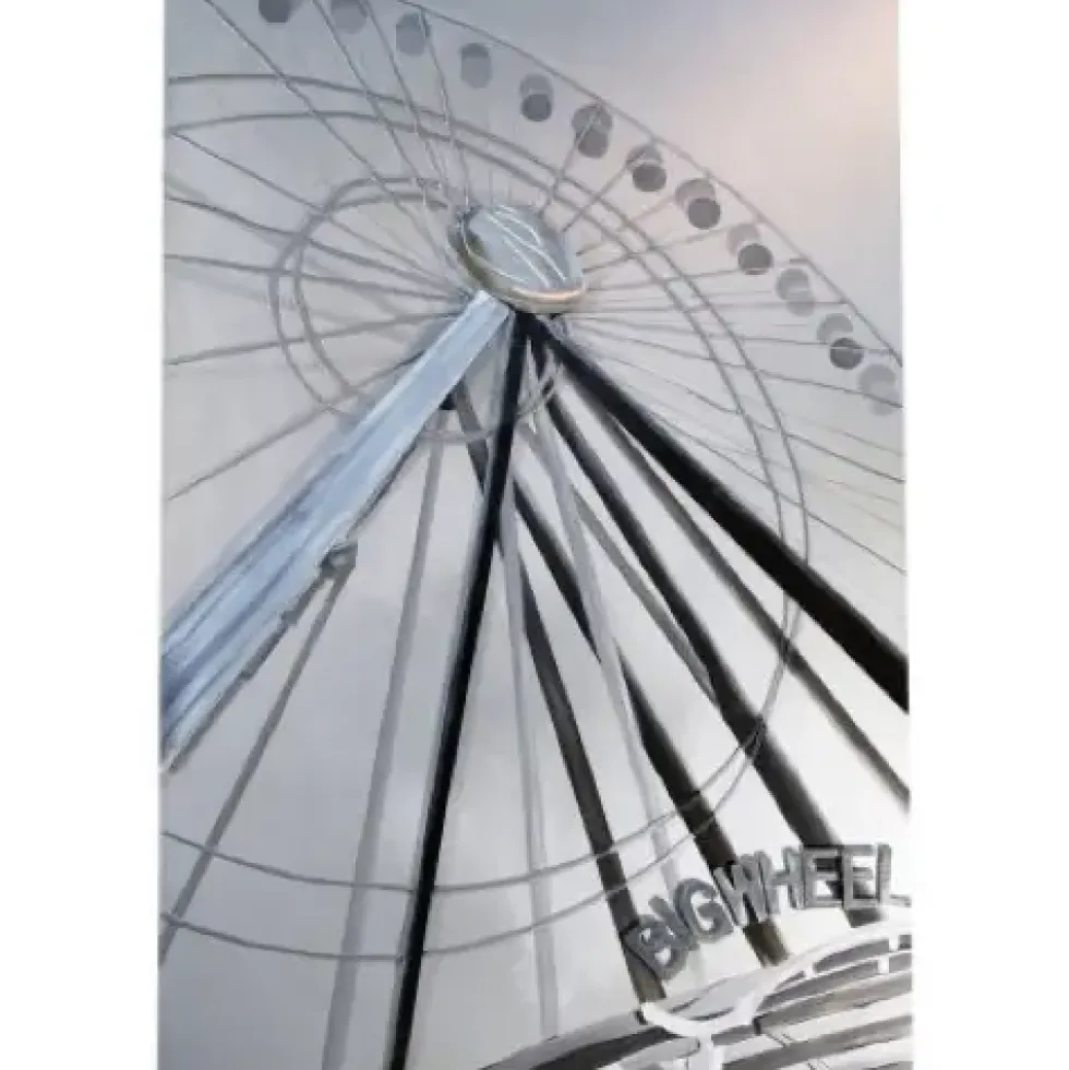 Wandbild Metallbild Big Wheel 100×150 cm