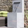 Wandbrunnen grau Gartendeko Ambrosios Höhe 120 cm