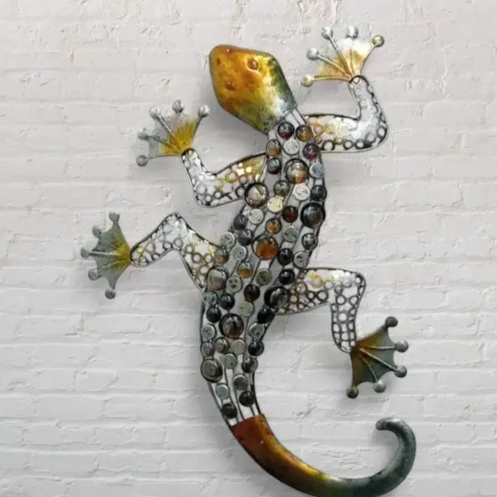 Wanddeko GECKO Metall H 63 cm