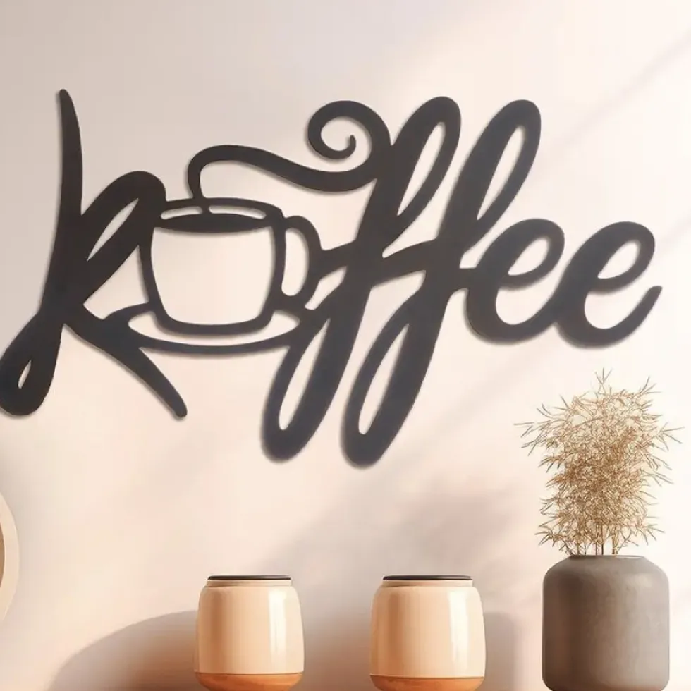 Wanddeko KAFFEE Metall Küche B 42 cm